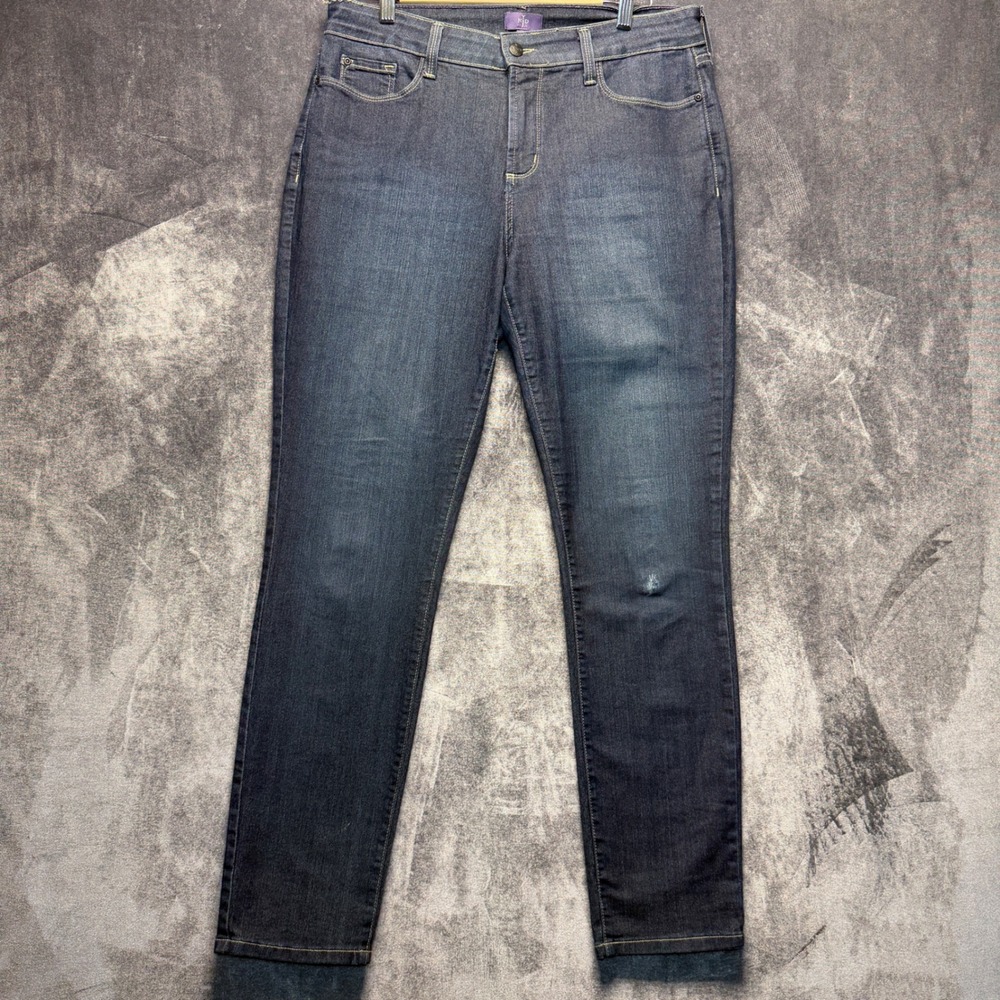 NYDJ Jeans Womens 12 Blue Denim The Legging Slim Fit Mid Rise Dark Wash Stretch